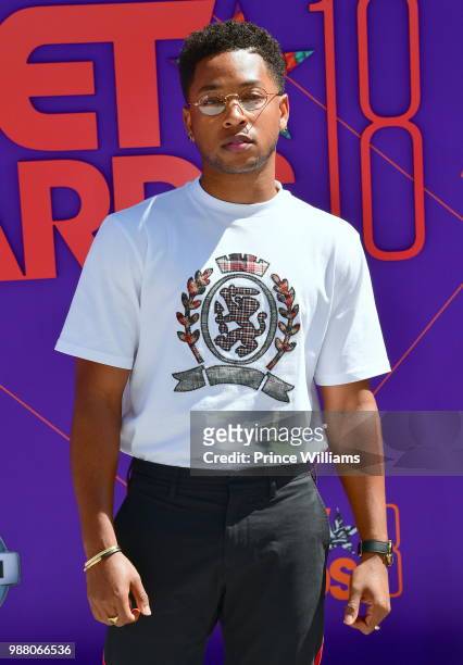 Jacob Latimore arrives to the 2018 BET Awards held at Microsoft Theater on June 24, 2018 in Los Angeles, California.