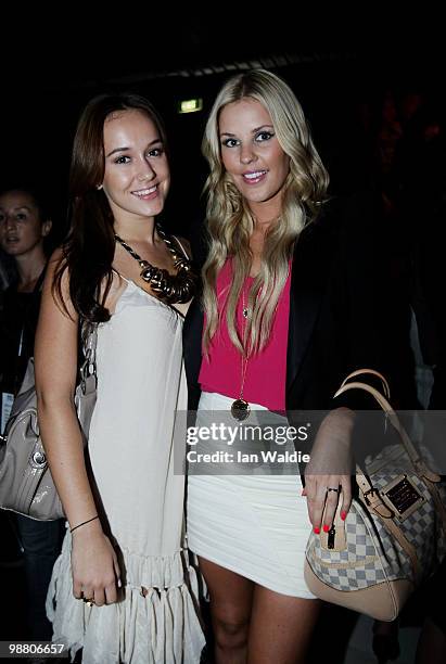 Designer Jamie Wright and guest attend the front row of the Camilla catwalk show on the first day of Rosemount Australian Fashion Week Spring/Summer...