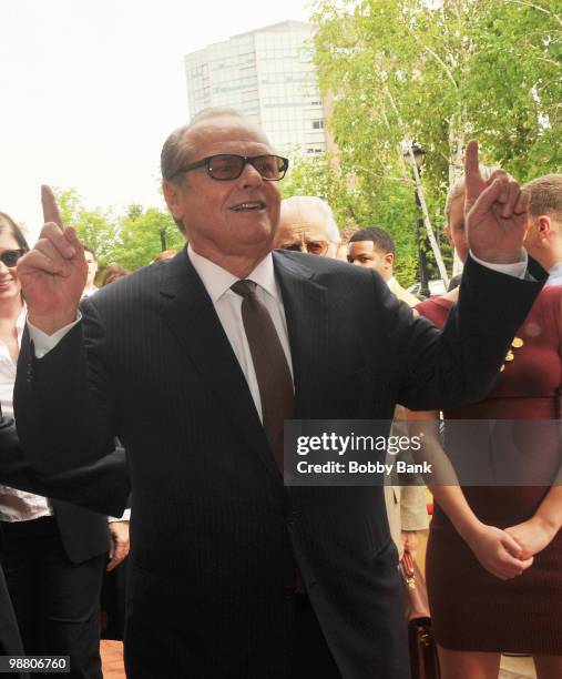 Actor Jack Nicholson attends the 3rd Annual New Jersey Hall of Fame Induction Ceremony at the New Jersey Performing Arts Center on May 2, 2010 in...