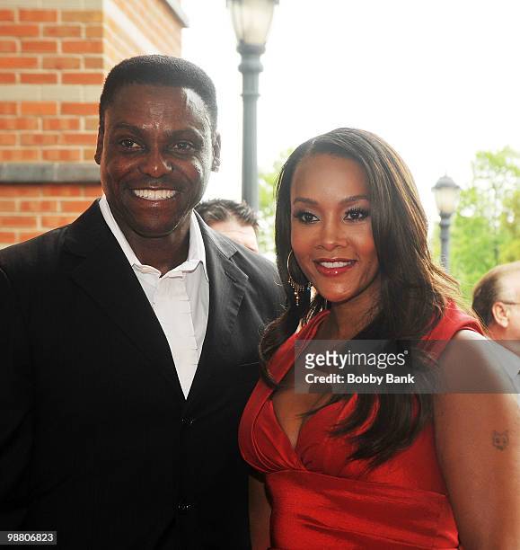 Carl Lewis and Vivica Fox attend the 3rd Annual New Jersey Hall of Fame Induction Ceremony at the New Jersey Performing Arts Center on May 2, 2010 in...