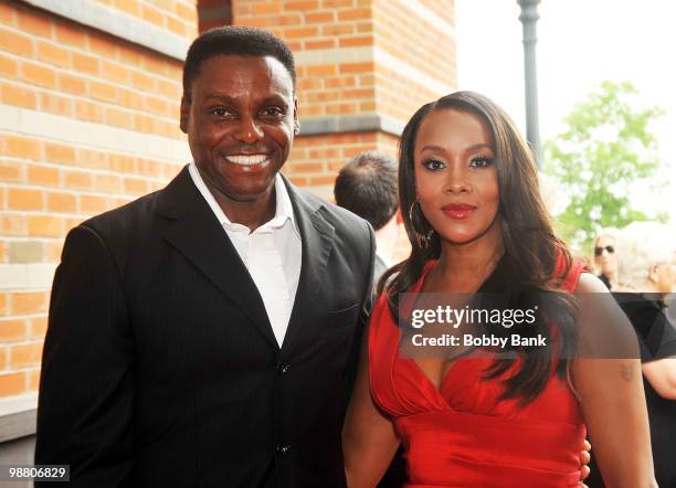 Carl Lewis and Vivica Fox attend the 3rd Annual New Jersey Hall of Fame Induction Ceremony at the New Jersey Performing Arts Center on May 2, 2010 in...