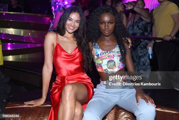 Model Shanina Shaik and Model Leomie Anderson attend HQ2 Opening Night with Diplo performance at Ocean Resort Casino on June 29, 2018 in Atlantic...