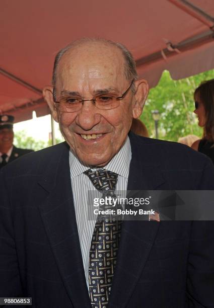 Yogi Berra attends the 3rd Annual New Jersey Hall of Fame Induction Ceremony at the New Jersey Performing Arts Center on May 2, 2010 in Newark, New...