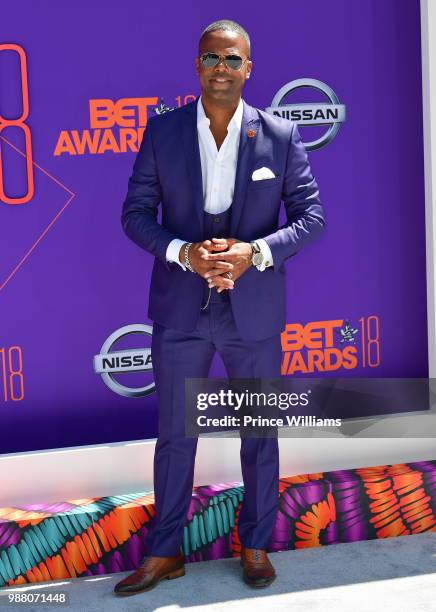 Calloway arrives to the 2018 BET Awards held at Microsoft Theater on June 24, 2018 in Los Angeles, California.