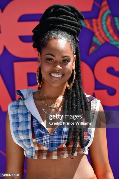 Bri Steves arrives to the 2018 BET Awards held at Microsoft Theater on June 24, 2018 in Los Angeles, California.