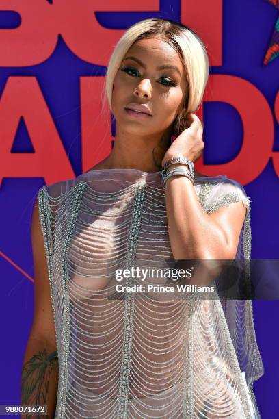 Alexis Skyy arrives to the 2018 BET Awards held at Microsoft Theater on June 24, 2018 in Los Angeles, California.