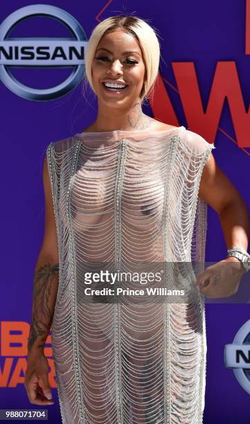 Alexis Skyy arrives to the 2018 BET Awards held at Microsoft Theater on June 24, 2018 in Los Angeles, California.