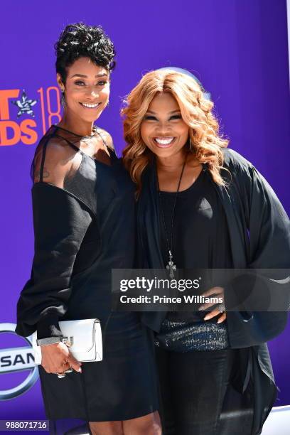Tami Roman and Mona Scott arrives to the 2018 BET Awards held at Microsoft Theater on June 24, 2018 in Los Angeles, California.