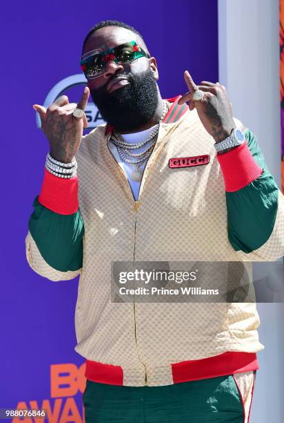 Rick Ross arrives to the 2018 BET Awards held at Microsoft Theater on June 24, 2018 in Los Angeles, California.