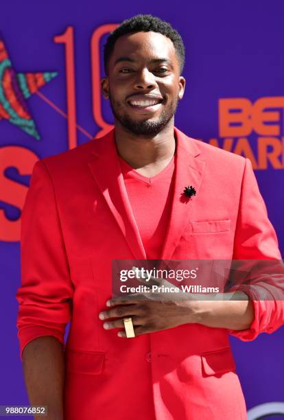 Woody McClain arrives to the 2018 BET Awards held at Microsoft Theater on June 24, 2018 in Los Angeles, California.