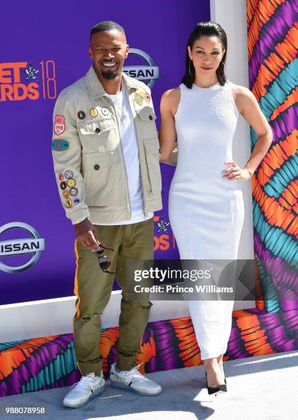 Jamie Foxx and Corinne Foxx arrive to the 2018 BET Awards held at Microsoft Theater on June 24, 2018 in Los Angeles, California.