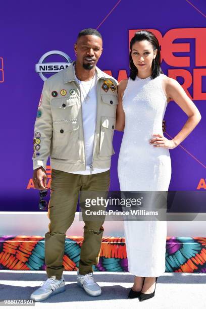 Jamie Foxx and Corinne Foxx arrive to the 2018 BET Awards held at Microsoft Theater on June 24, 2018 in Los Angeles, California.