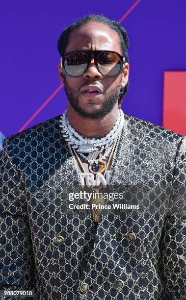 Chainz arrives to the 2018 BET Awards held at Microsoft Theater on June 24, 2018 in Los Angeles, California.