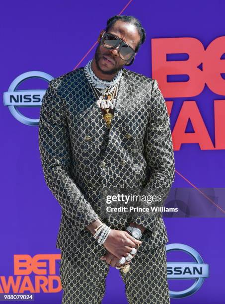 Chainz arrives to the 2018 BET Awards held at Microsoft Theater on June 24, 2018 in Los Angeles, California.