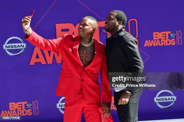 And Meek Mill arrive to the 2018 BET Awards held at Microsoft Theater on June 24, 2018 in Los Angeles, California.