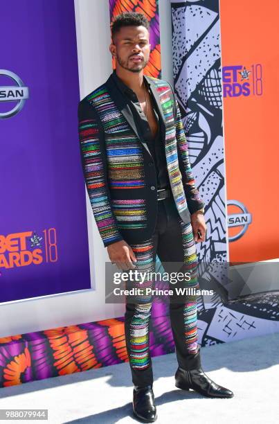 Trevor Jackson arrives to the 2018 BET Awards held at Microsoft Theater on June 24, 2018 in Los Angeles, California.