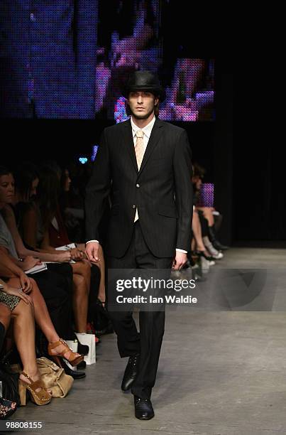 Model showcases designs by Zambesi on the catwalk on the first day of Rosemount Australian Fashion Week Spring/Summer 2010/11 at the Overseas...