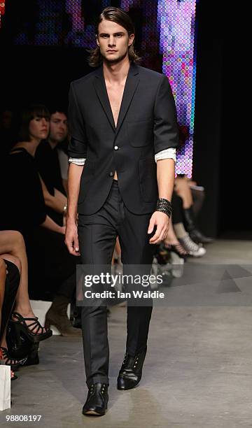 Model showcases designs by Zambesi on the catwalk on the first day of Rosemount Australian Fashion Week Spring/Summer 2010/11 at the Overseas...