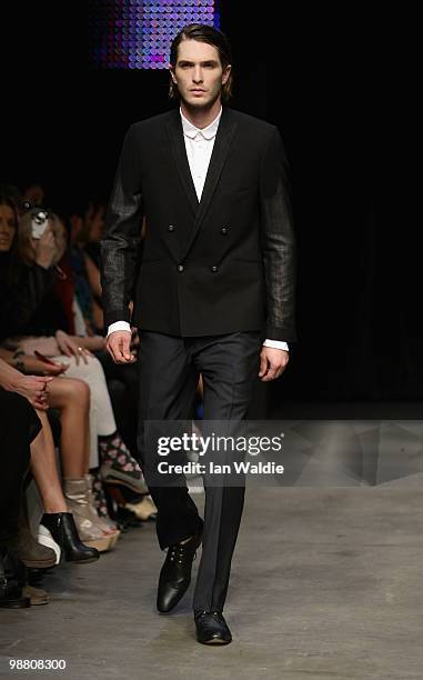 Model showcases designs by Zambesi on the catwalk on the first day of Rosemount Australian Fashion Week Spring/Summer 2010/11 at the Overseas...