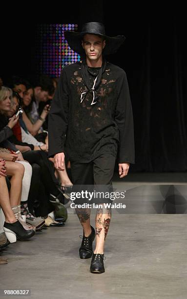 Model showcases designs by Zambesi on the catwalk on the first day of Rosemount Australian Fashion Week Spring/Summer 2010/11 at the Overseas...