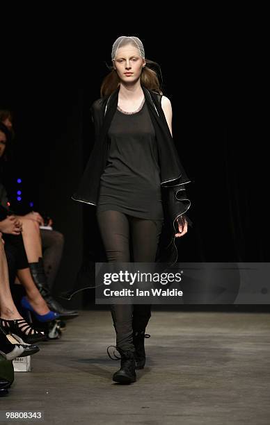 Model showcases designs by Zambesi on the catwalk on the first day of Rosemount Australian Fashion Week Spring/Summer 2010/11 at the Overseas...