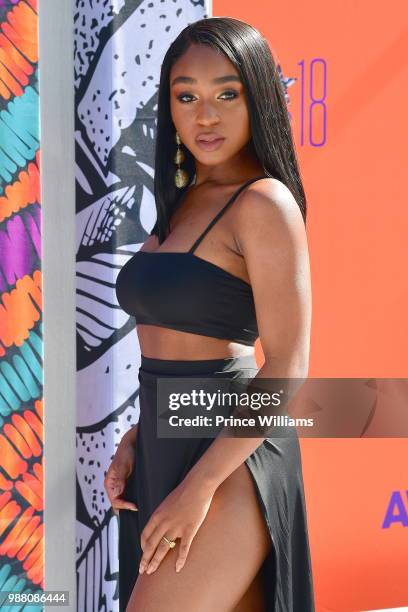 Normani arrives to the 2018 BET Awards held at Microsoft Theater on June 24, 2018 in Los Angeles, California.