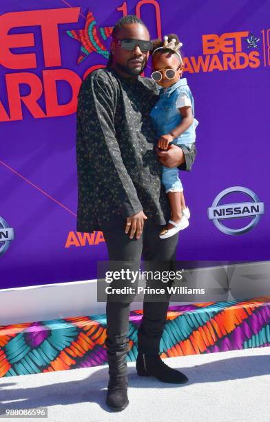 Wale arrives to the 2018 BET Awards held at Microsoft Theater on June 24, 2018 in Los Angeles, California.