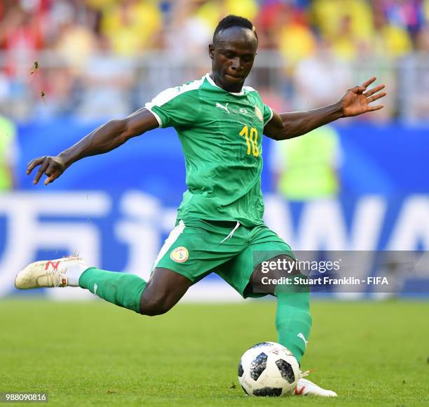 Sadio Man of Senegal in action during the 2018 FIFA World Cup Russia group H match between Senegal and Colombia at Samara Arena on June 28, 2018 in...