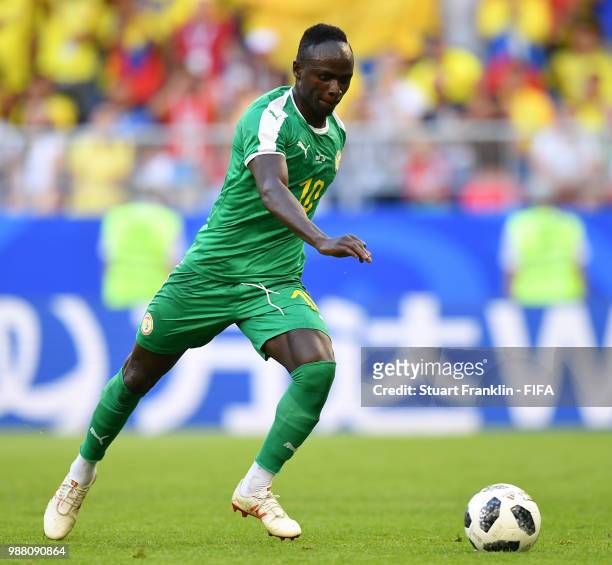 Sadio Man of Senegal in action during the 2018 FIFA World Cup Russia group H match between Senegal and Colombia at Samara Arena on June 28, 2018 in...