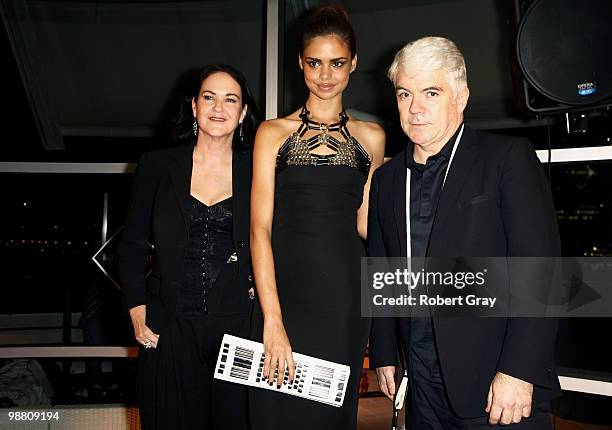 Vogue Editor Kristie Clements and model Samantha Harris attend the Vogue Party on the first day of Rosemount Australian Fashion Week at the Rosemount...