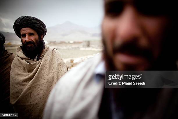 Afghan tribesmen from the Pashtun ethnic minority in an area south of Kabul on May 2, 2010 in Afghanistan. This migratory tribe base a large part of...