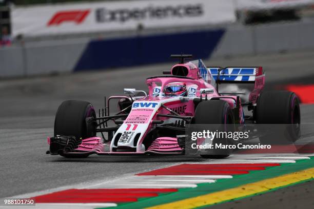 Sergio Perez of Mexico and Sahara Force India F1 Team on track during practice for the Formula One Grand Prix of Austria.