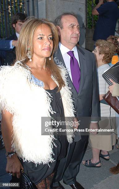 Begona Garcia Vaquero and Pedro Trapote attend the wedding of Pepito Marquez y Gonzalez de Gregorio, Duchess of Fernandina's son, and Edina Zichy,...