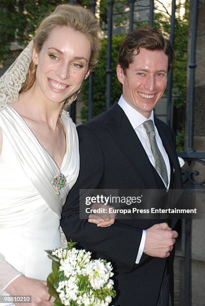 Pepito Marquez y Gonzalez de Gregorio, Duchess of Fernandina's son, and Edina Zichy, Earl of Zichy's daughter at their wedding, on May 3, 2010 in...