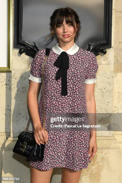 Ana de Armas attends Miu Miu 2019 Cruise Collection Show at Hotel Regina on June 30, 2018 in Paris, France.