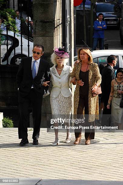 Alfonso Diez, Duchess of Alba Cayetana Fitz-James Stuart and Teresa Alvarez Pickman attends the wedding of Pepito Marquez y Gonzalez de Gregorio,...