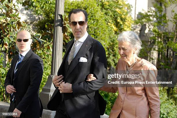 Jaime of Marichalar and his mother Countess of Ripalda, Concepcion-Saenz de Tejada attend the wedding of Pepito Marquez y Gonzalez de Gregorio,...