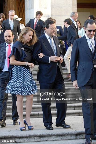 Ignacio Marichalar and Maria Fernanda Fontcuberta attend the wedding of Pepito Marquez y Gonzalez de Gregorio, Duchess of Fernandina's son, and Edina...