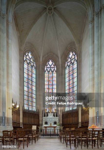 apse of saint pierre cathedral, nantes, france - apse - fotografias e filmes do acervo