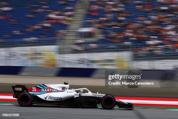 Sergey Sirotkin of Russia and Williams Martini on track during qualifying for the Formula One Grand Prix of Austria.