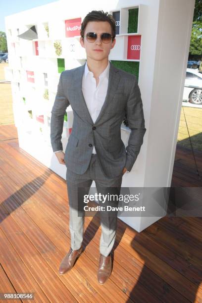 Tom Holland attends the Audi Polo Challenge at Coworth Park Polo Club on June 30, 2018 in Ascot, England.