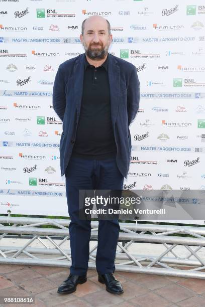 Antonio Albanese attends the Nastri D'Argento cocktail party on June 30, 2018 in Taormina, Italy.