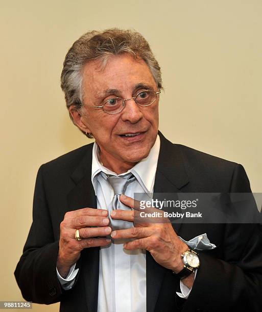 Frankie Valli stands backstage at the 3rd Annual New Jersey Hall of Fame Induction Ceremony at the New Jersey Performing Arts Center on May 2, 2010...