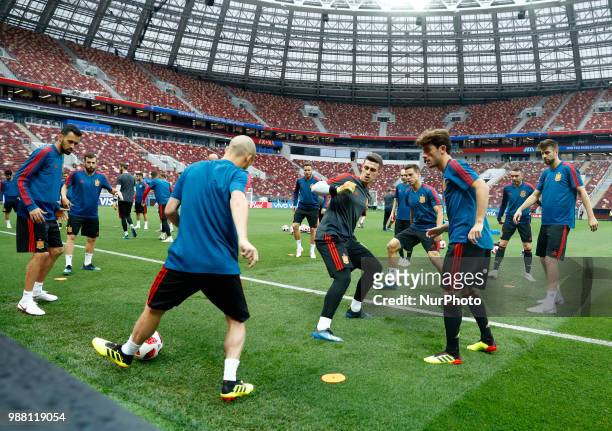 Spain press conference - FIFA World Cup Russia 2018 A moment of the training at Luzhniki Stadium in Moscow, Russia on June 30, 2018.