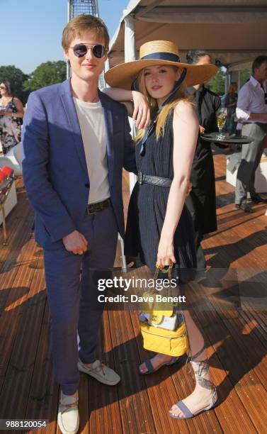 Lucas Bamber and Ellie Bamber attend the Audi Polo Challenge at Coworth Park Polo Club on June 30, 2018 in Ascot, England.