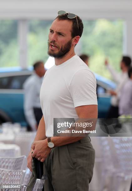 Sam Claflin attends the Audi Polo Challenge at Coworth Park Polo Club on June 30, 2018 in Ascot, England.