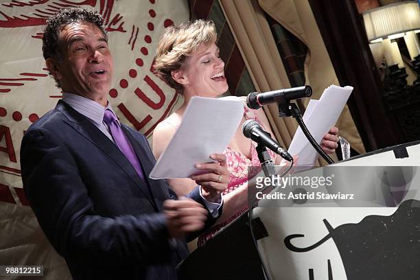 Actors Brian Stokes Mitchell and Cady Huffman announce the 55th Annual Drama Desk Award Nominations at the New York Friars Club on May 3, 2010 in New...