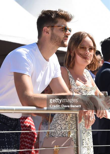 Jim Chapman and Tanya Burr attend the Audi Polo Challenge at Coworth Park Polo Club on June 30, 2018 in Ascot, England.