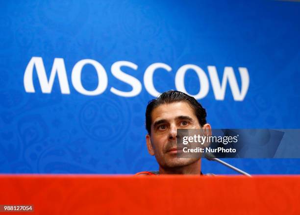 Spain press conference - FIFA World Cup Russia 2018 Spain coach Fernando Hierro at Luzhniki Stadium in Moscow, Russia on June 30, 2018.