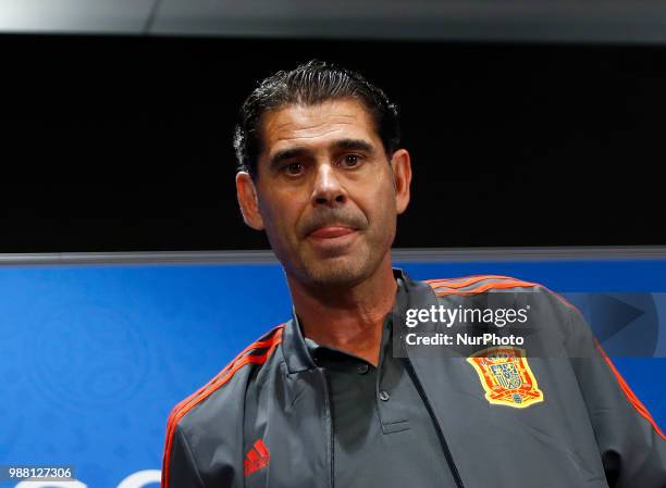 Spain press conference - FIFA World Cup Russia 2018 Spain coach Fernando Hierro at Luzhniki Stadium in Moscow, Russia on June 30, 2018.